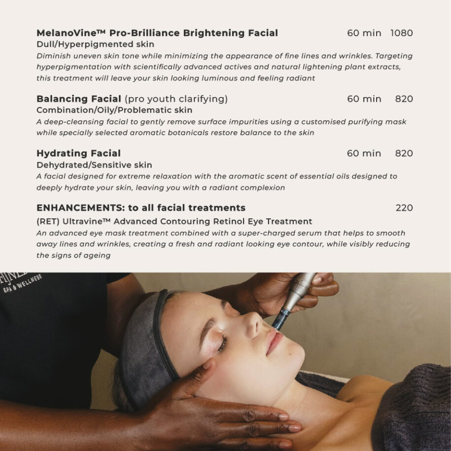 Botlierskop Fijnebos Spa Menu