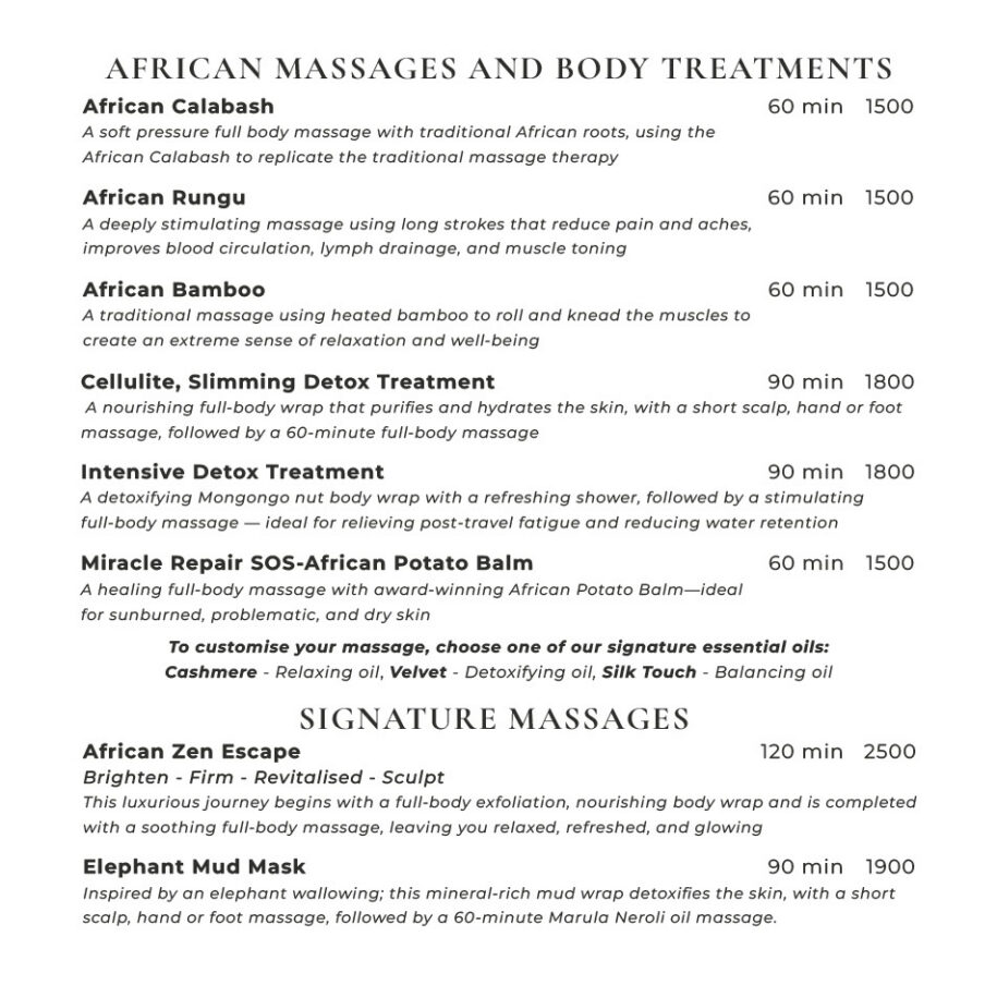 SPA MENU 2026-02