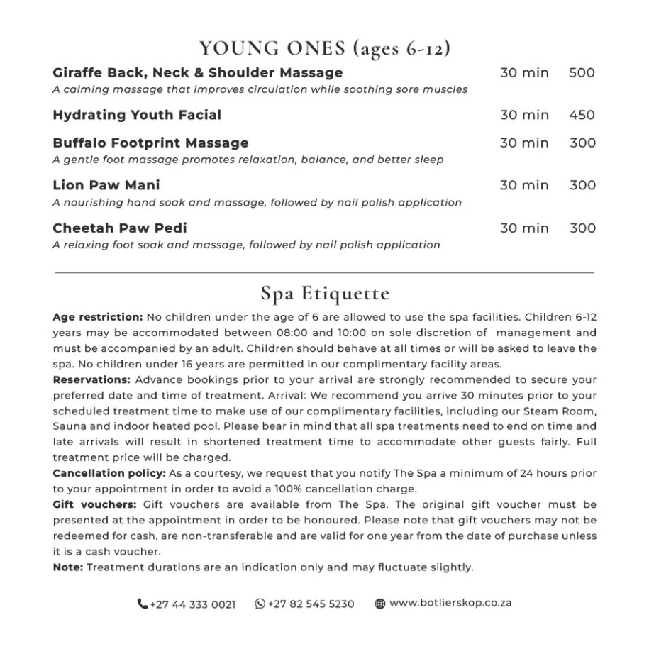 SPA MENU 2026-08